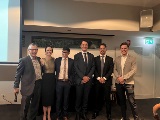 Fresh-faced 2024 INTRO registrars being welcomed – LtoR  RTC Chair Greg Hogan; Mel Marley; Matt Goonatillake; George Cunningham; David Fenbury & Arnout Faveere